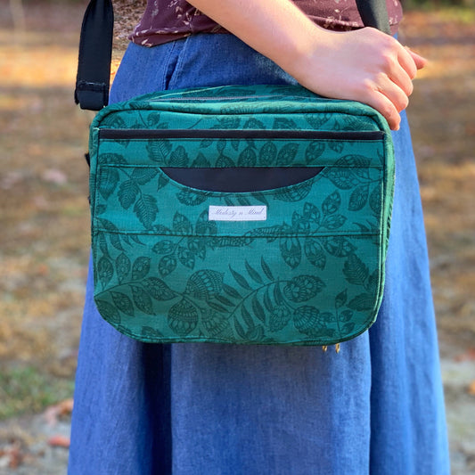 Green & Black Foliage Bible Bag