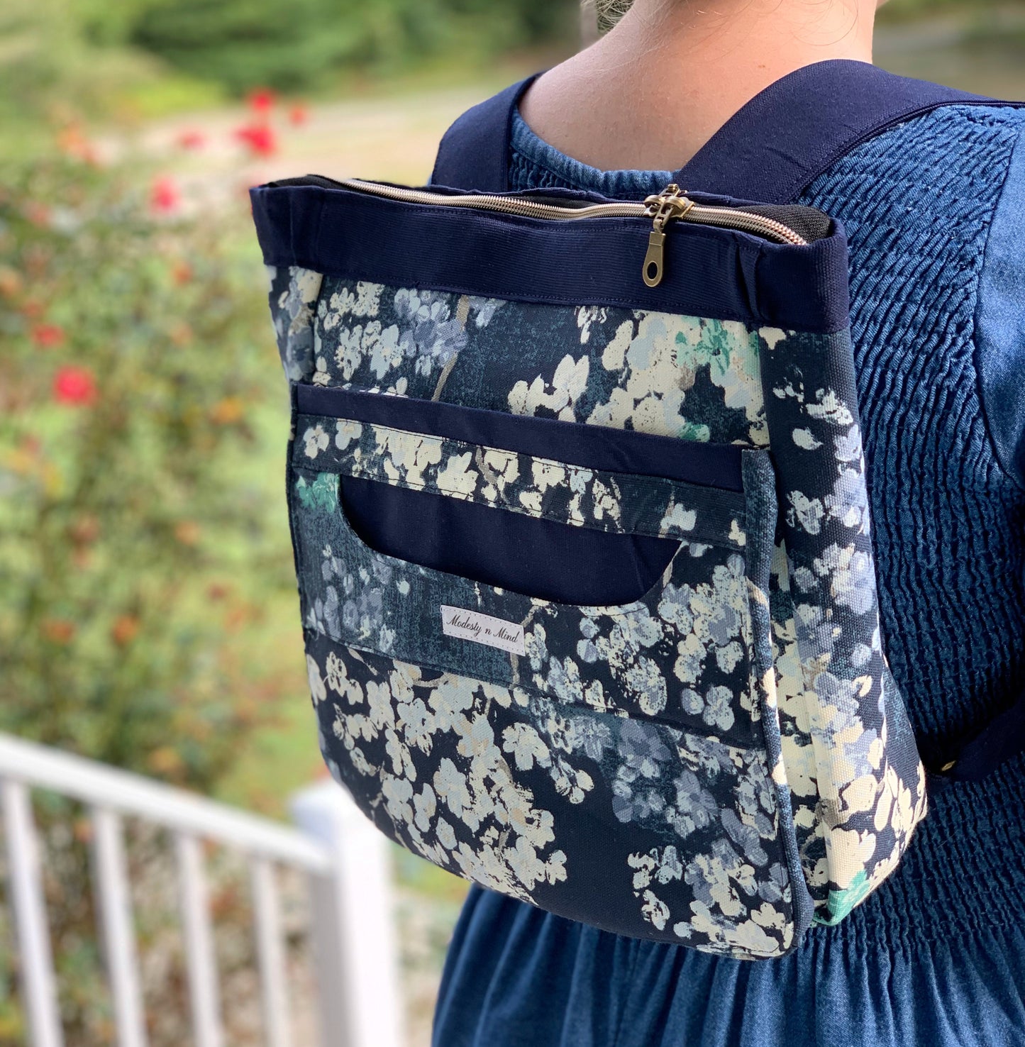 Blue Floral Everyday Backpack