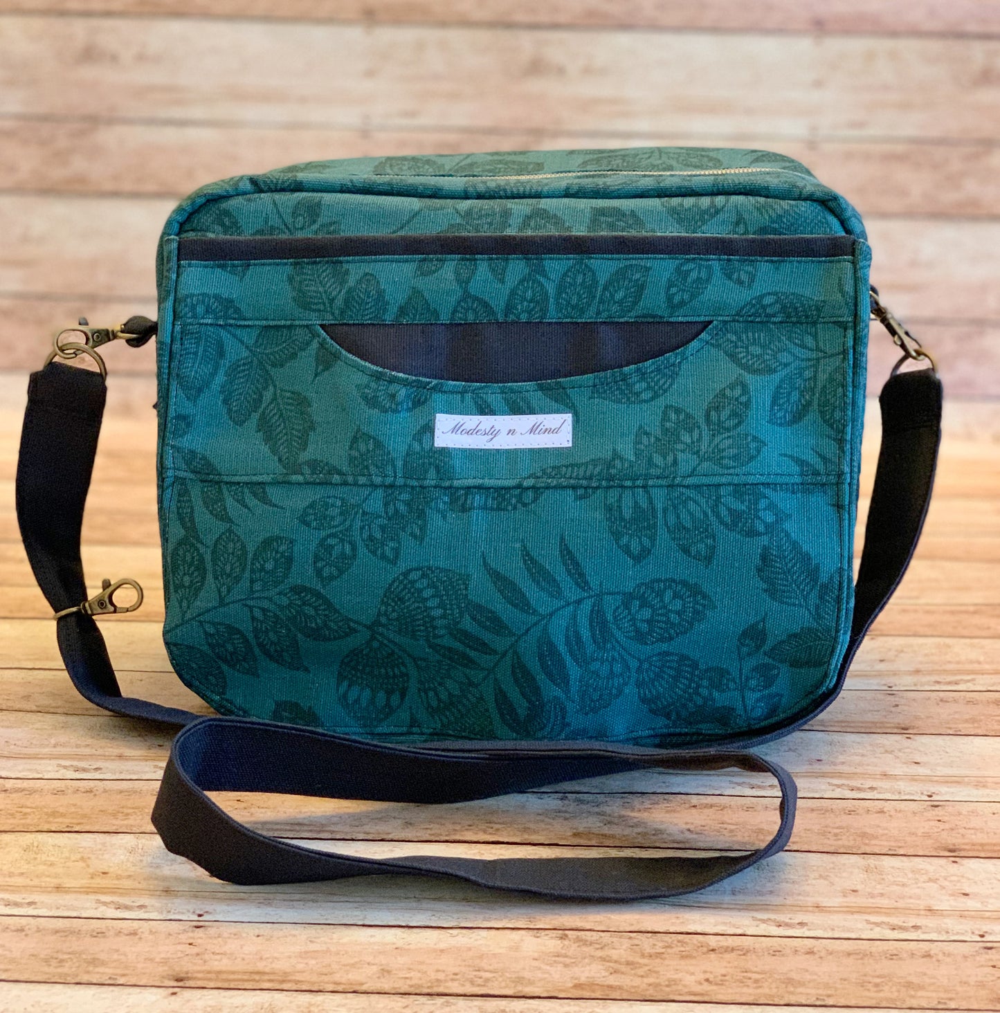 Green & Black Foliage Bible Bag