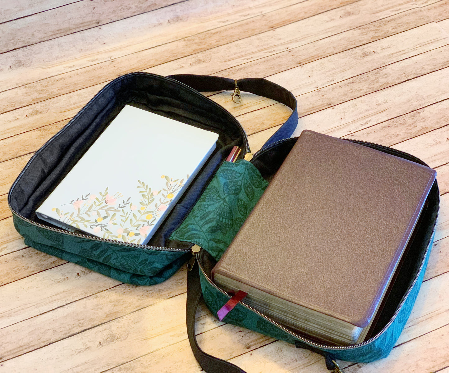 Ready to Ship | Green Foliage Bible Bag