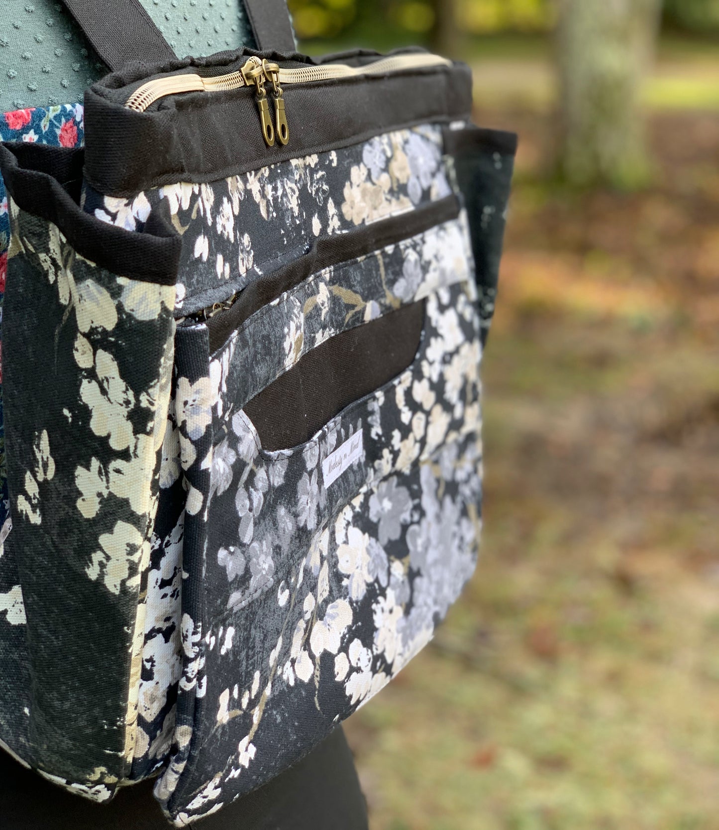Black Floral Everyday Backpack