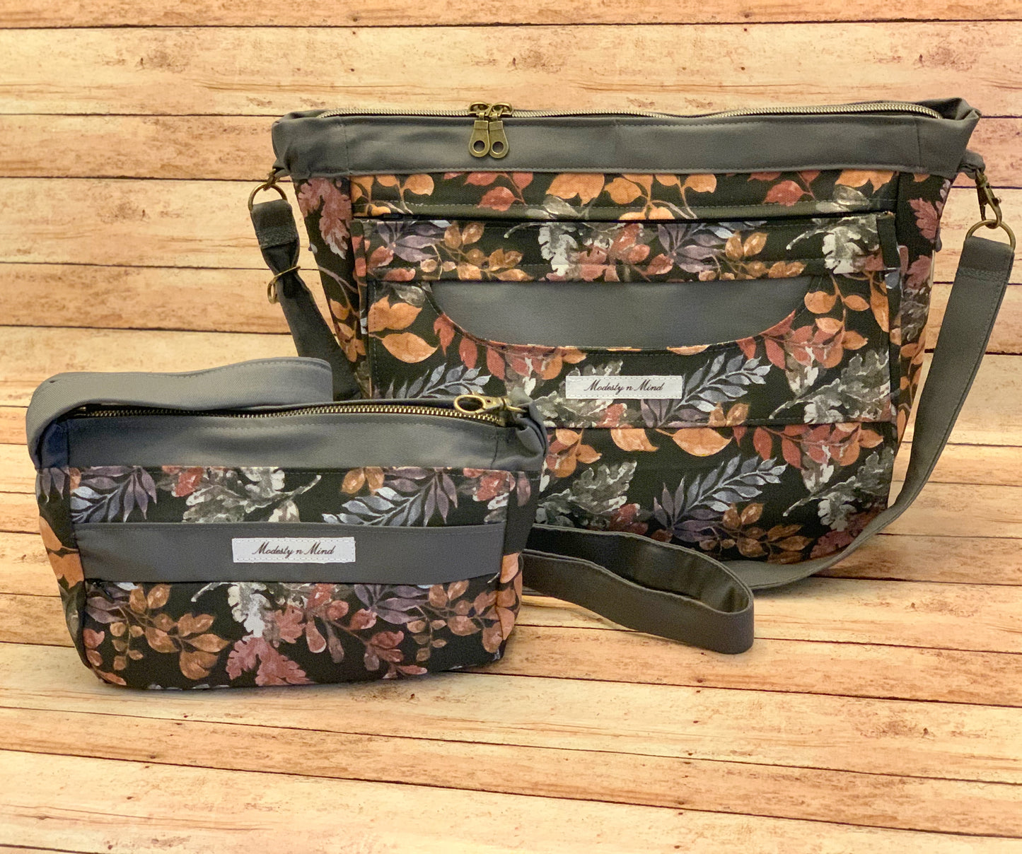 Autumn Leaves Casual Bag + Wristlet Set