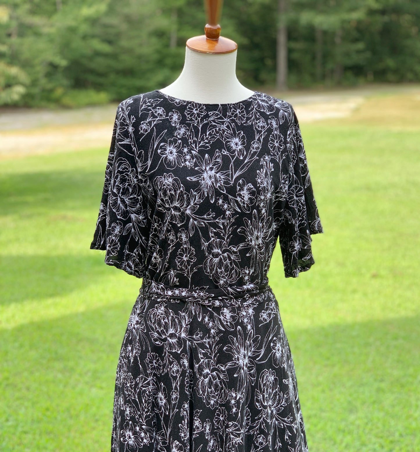 Preorder | Black & White Floral Courtney Style Dress