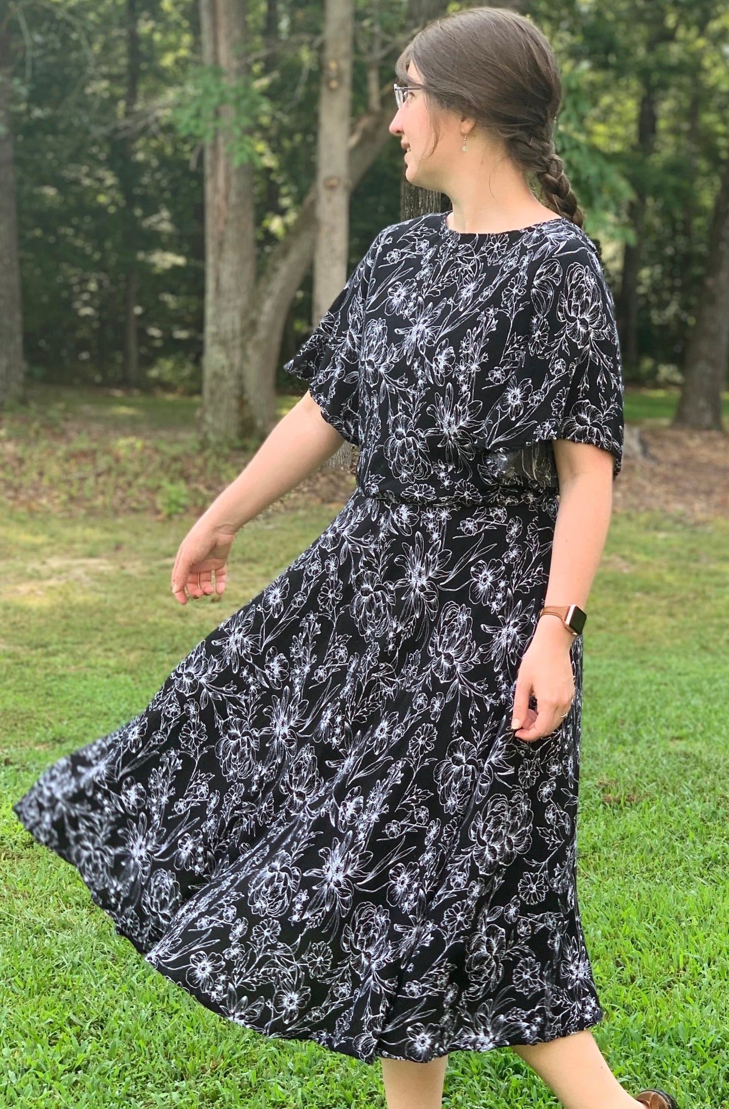 Preorder | Black & White Floral Courtney Style Dress