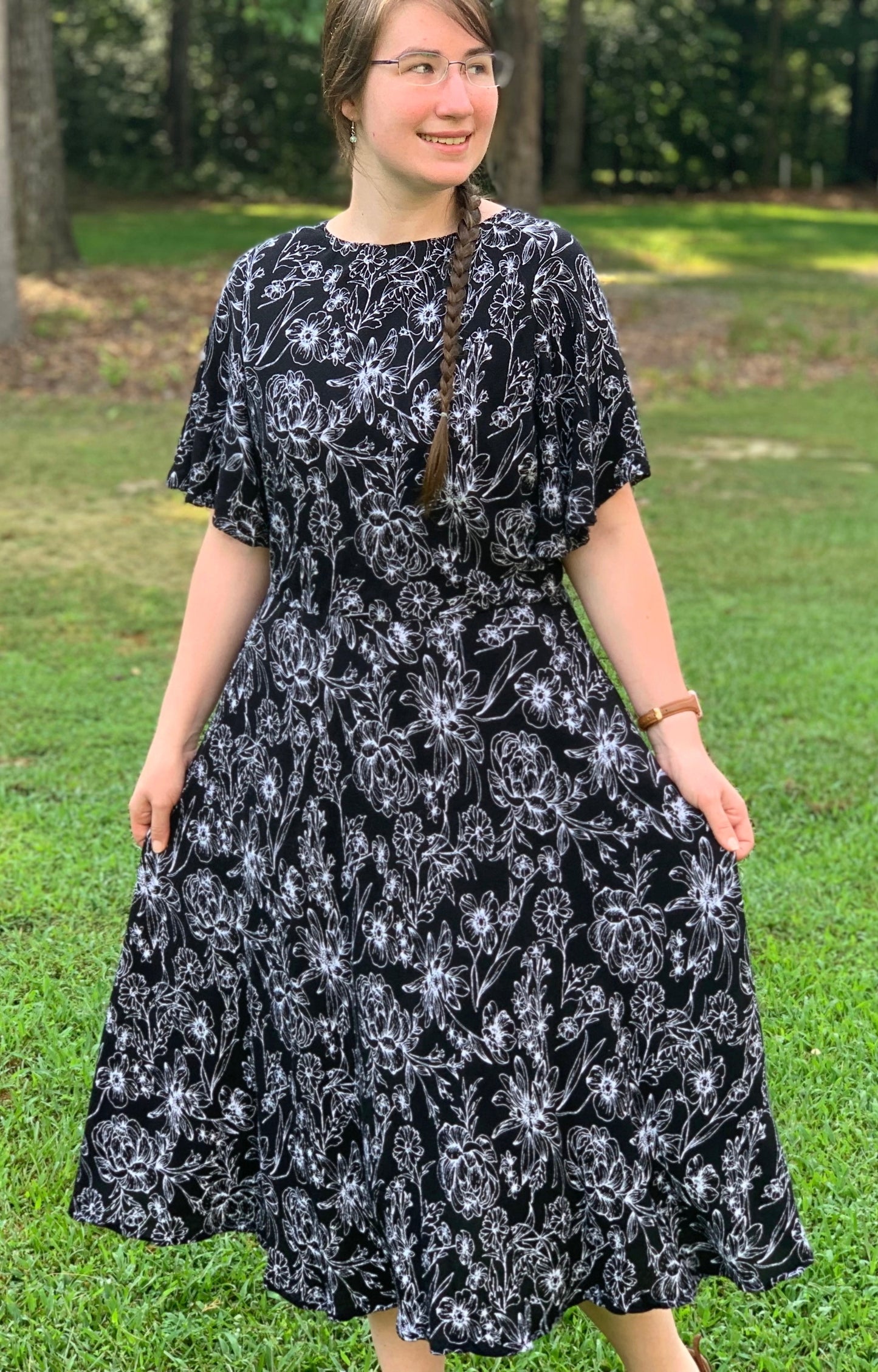 Preorder | Black & White Floral Courtney Style Dress