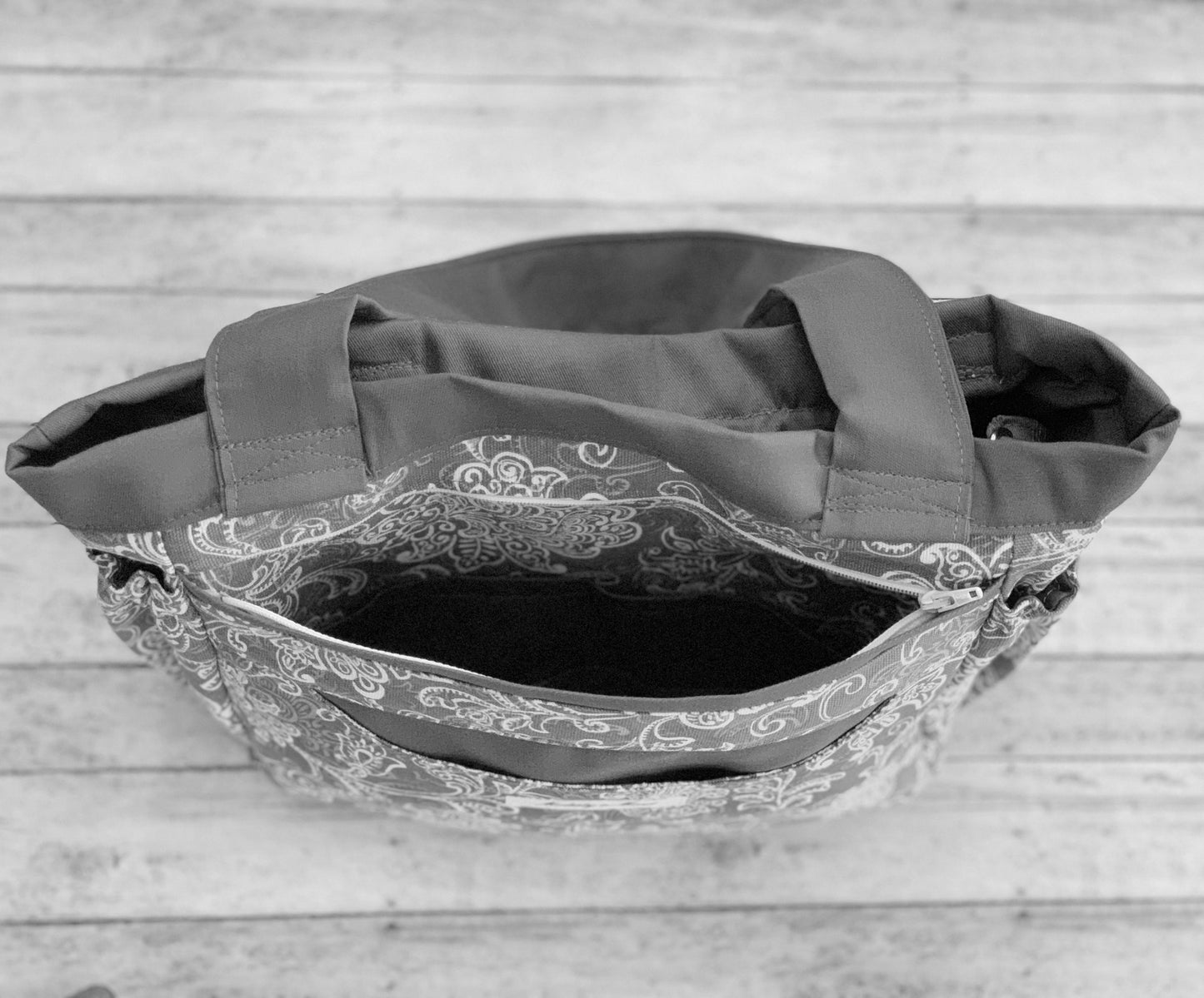 Black Floral Mini Everything Tote