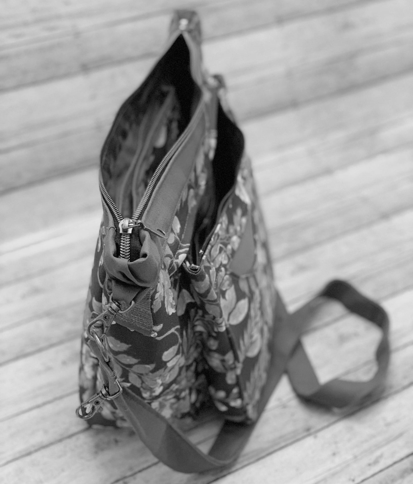 Burgundy & Beige Casual Bag