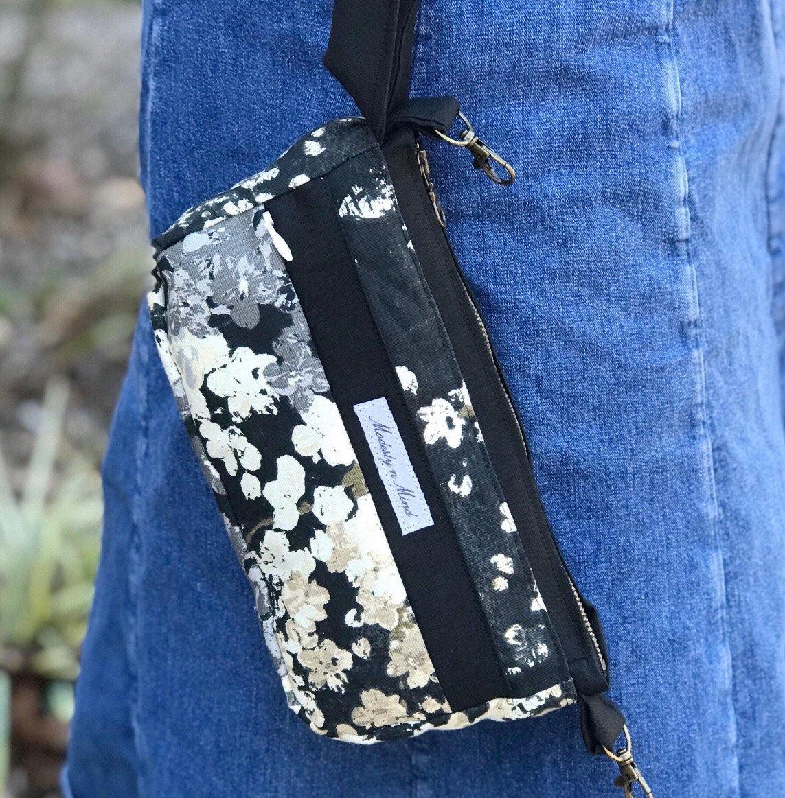 Black Floral Bible Bag + Wristlet Set