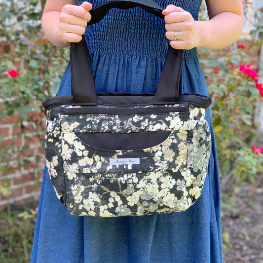 Black Floral Mini Everything Tote