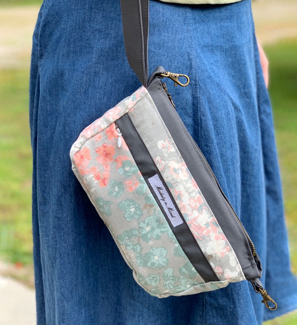 Pink Teal Floral Bible Bag + Wristlet Set
