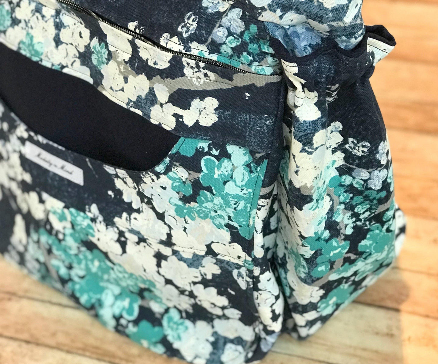 Blue Floral Everything Tote-Modesty n Mind-Made to Order,Tote Bags