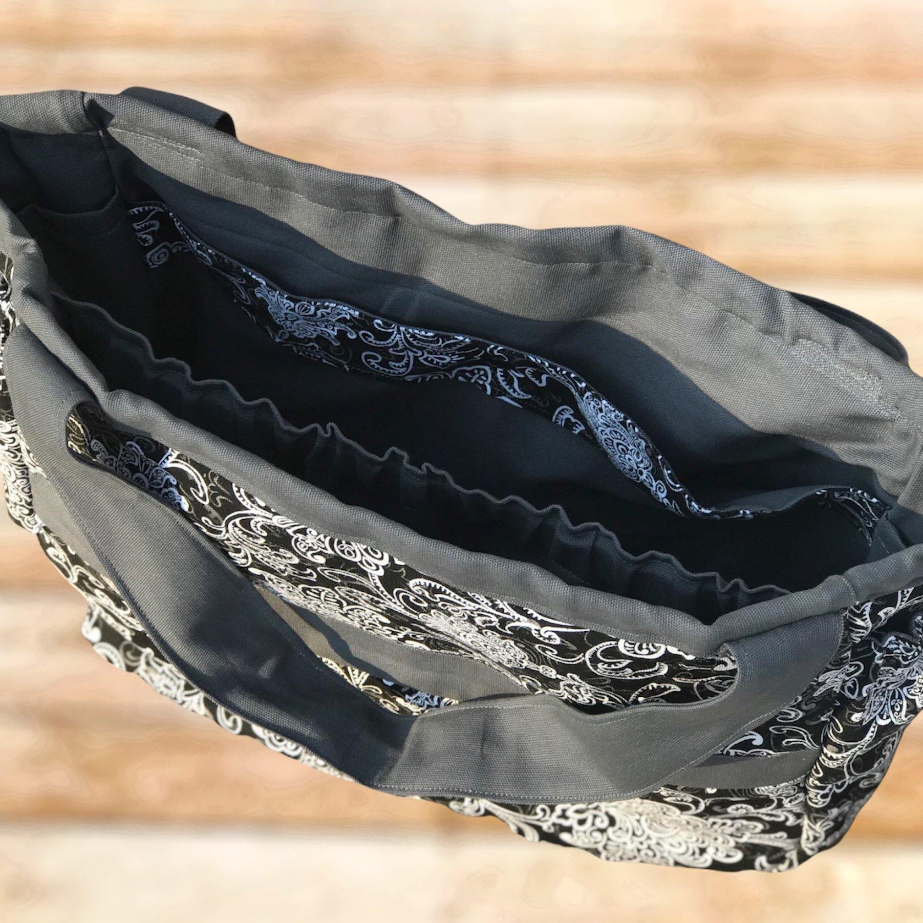 Charcoal & Black Everything Tote-Modesty n Mind-Ready to Ship,Tote Bags