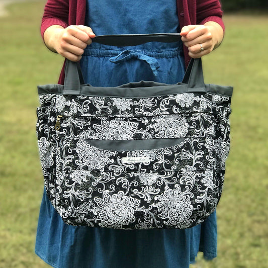 Charcoal & Black Everything Tote-Modesty n Mind-Ready to Ship,Tote Bags