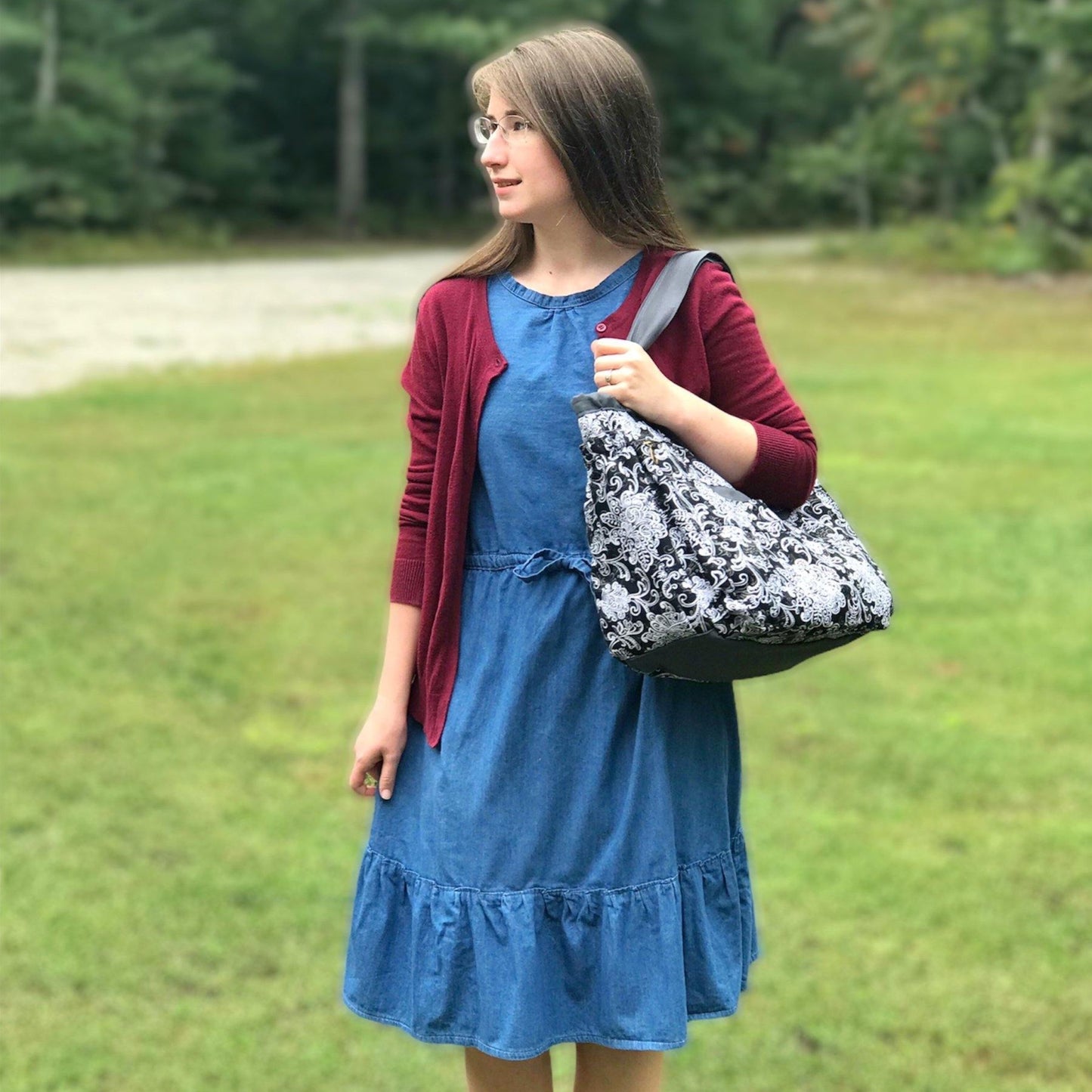 Charcoal & Black Everything Tote-Modesty n Mind-Ready to Ship,Tote Bags