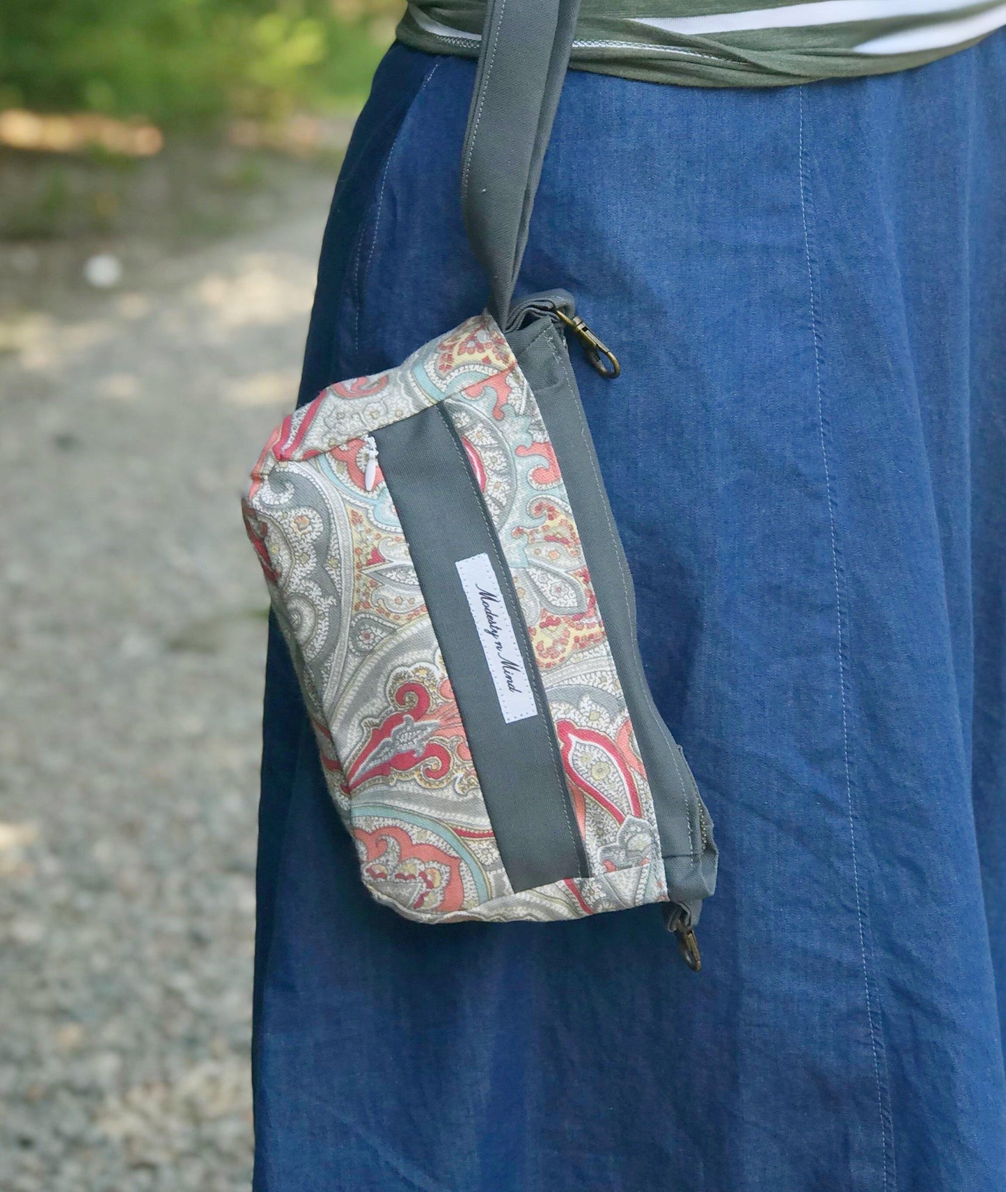 Coral & Gray Casual Wristlet-Modesty n Mind-Ready to Ship,Wristlets