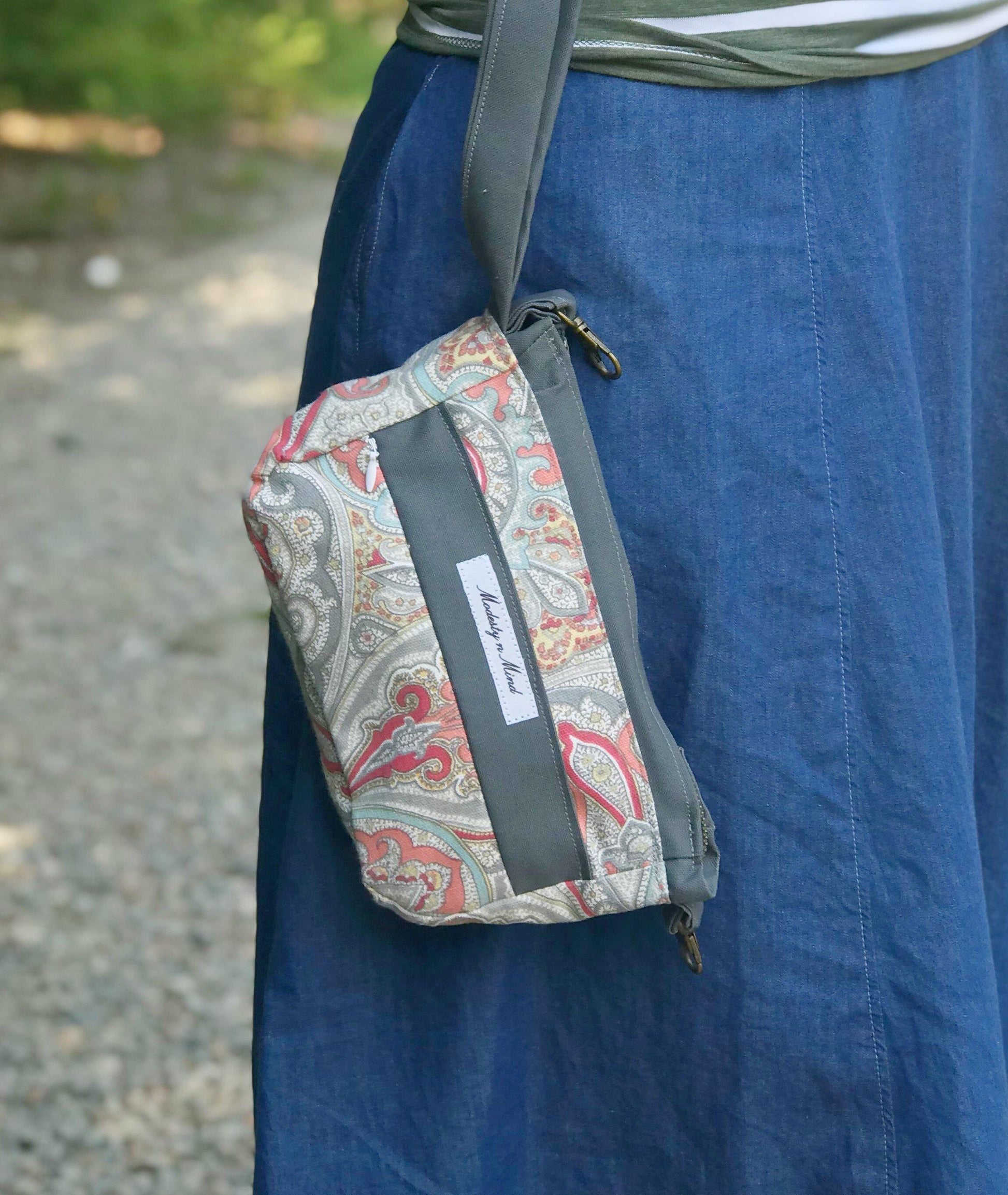 Coral & Gray Casual Wristlet-Modesty n Mind-Ready to Ship,Wristlets