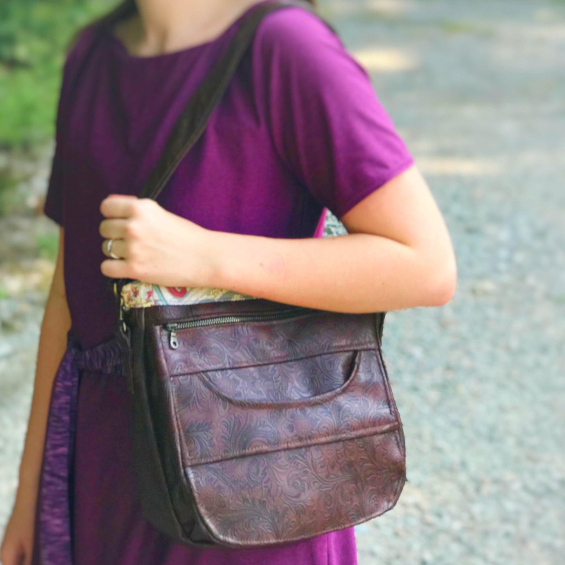 Embossed Faux Leather Casual Bag-Modesty N Mind-Purses,Ready to Ship