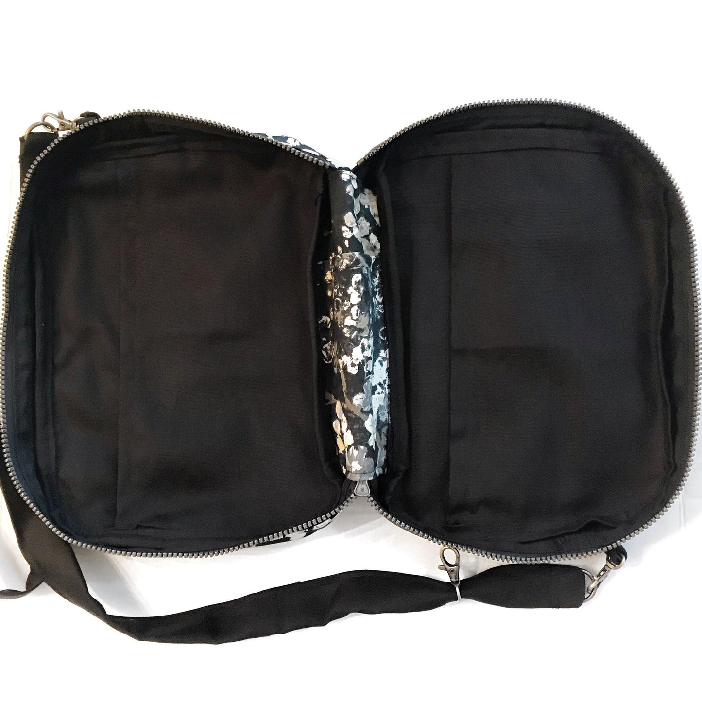 Floral & Black Bible Bag-Modesty N Mind-Inside Bible Cover Purse