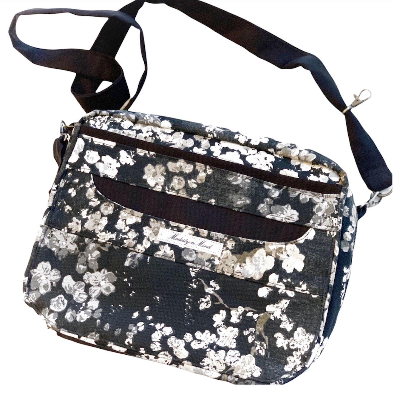 Floral & Black Bible Bag