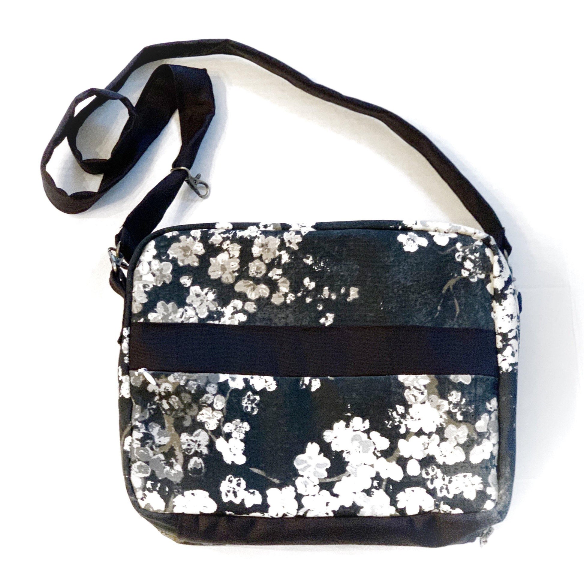 Floral & Black Bible Bag-Modesty N Mind-Back of bible Cove Purse