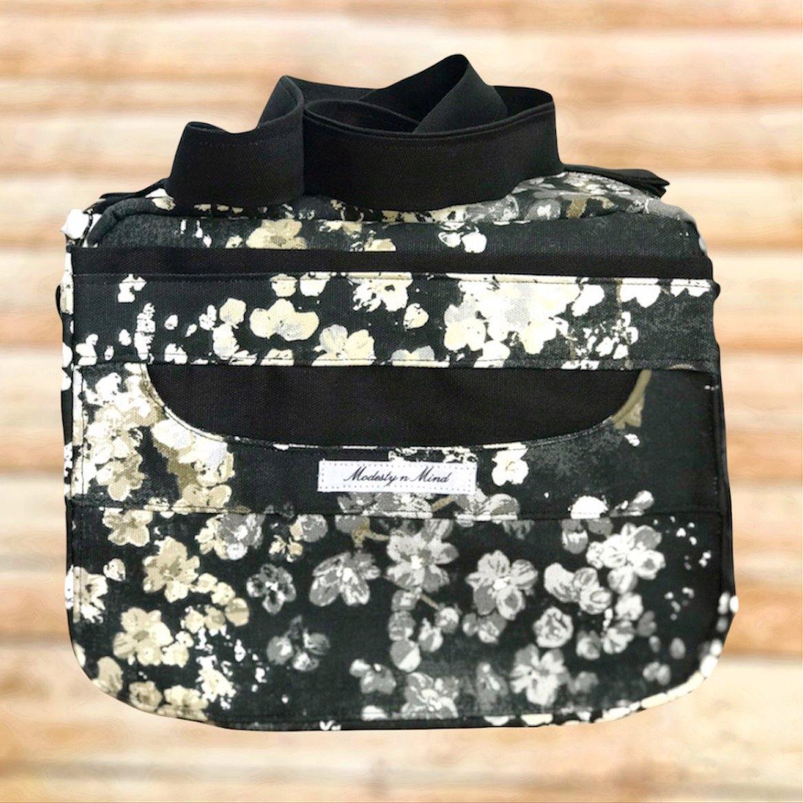 Floral & Black Bible Bag-Modesty N Mind-Bible Cover Purse