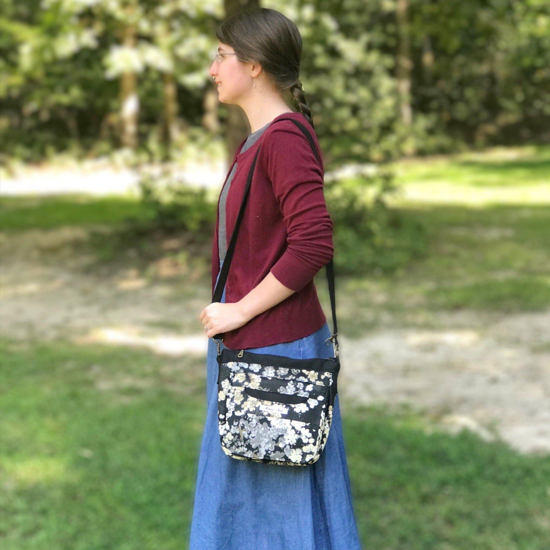 Floral & Black Casual Bag-Modesty N Mind-Made to Order,Purses