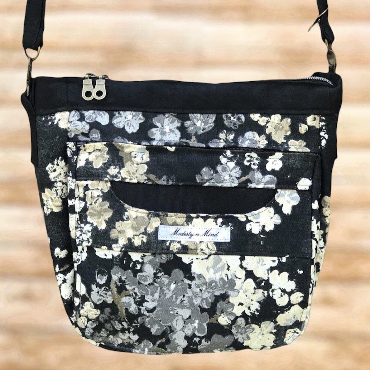 Floral & Black Casual Bag-Modesty N Mind-Made to Order,Purses