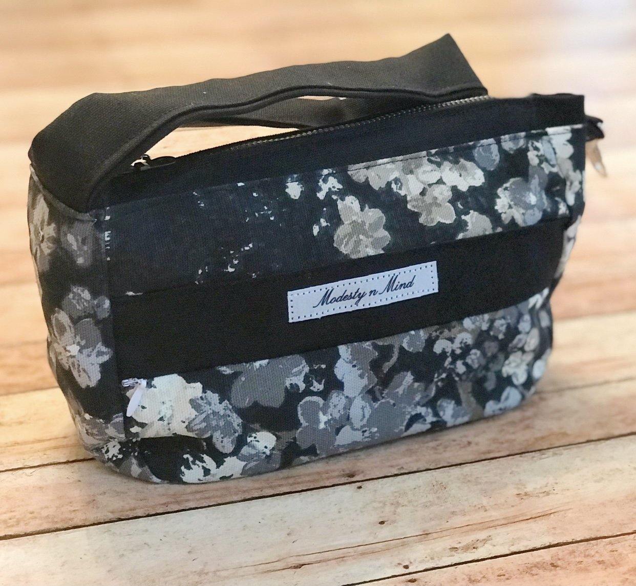 Floral & Black Casual Wristlet-Modesty n Mind-Made to Order,Wristlets