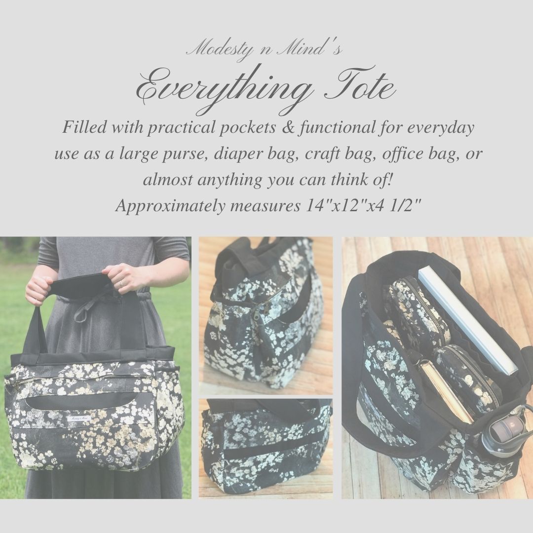 Floral & Black Everything Tote