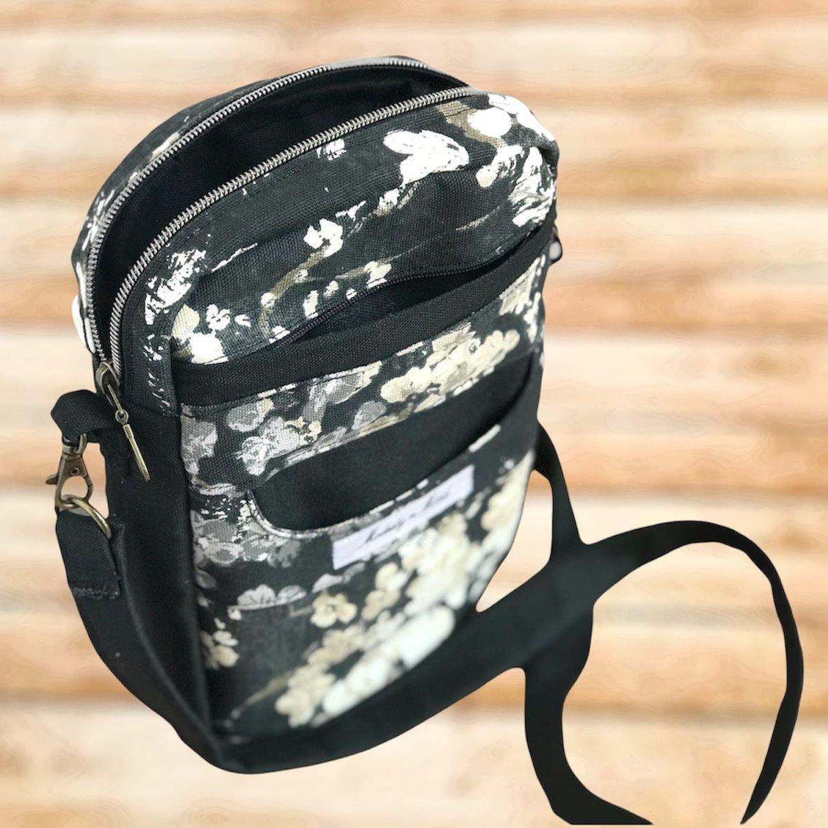 Floral & Black Simple Crossbody-Modesty n Mind-Made to Order,Purses