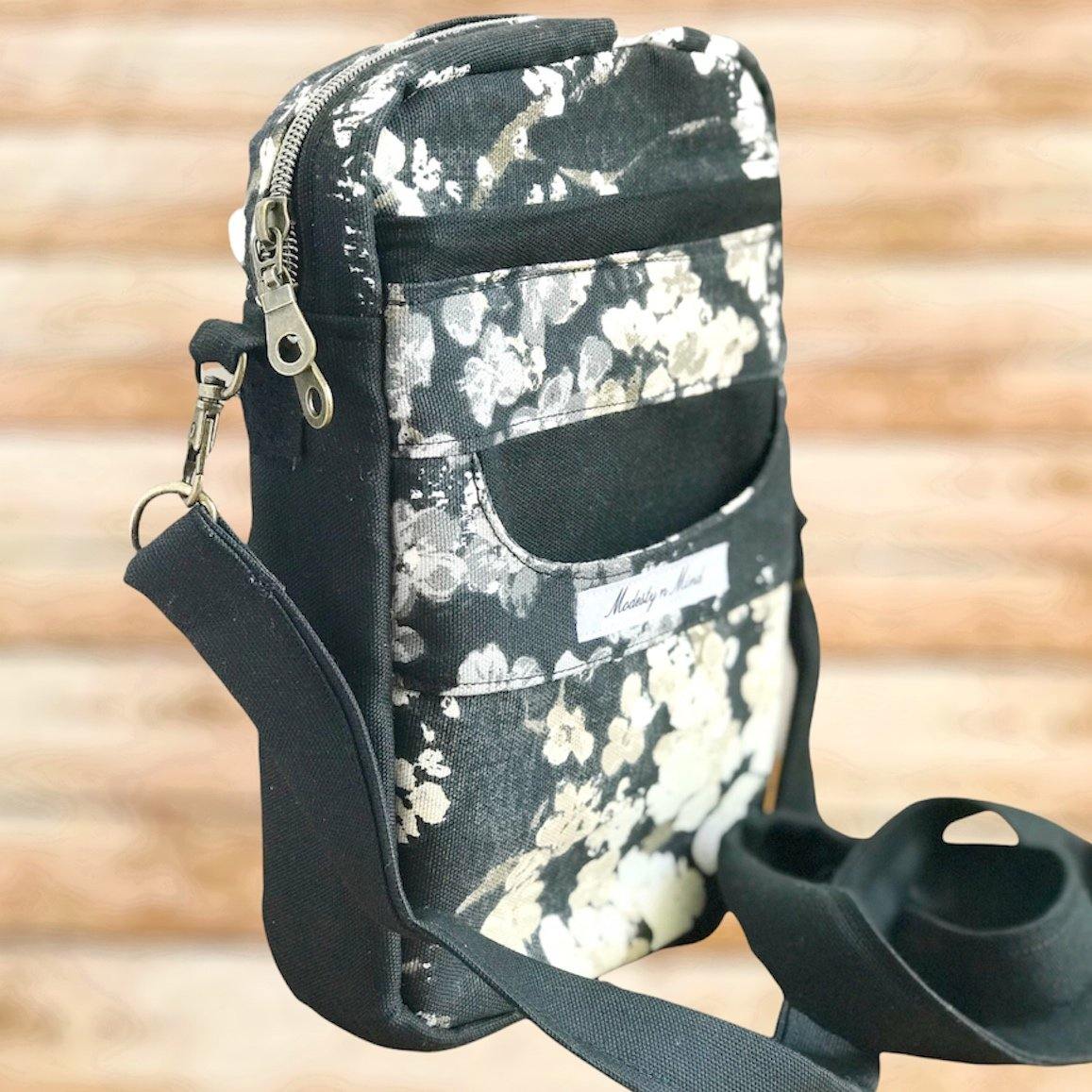 Floral & Black Simple Crossbody-Modesty n Mind-Made to Order,Purses