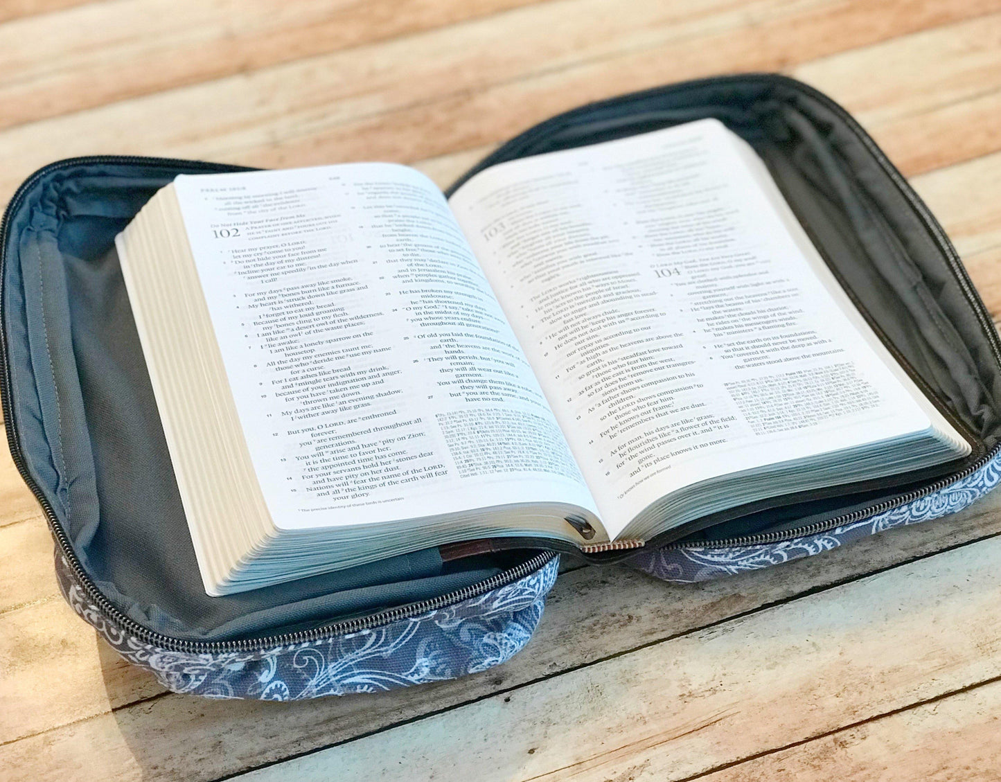 Gray & White Bible Cover