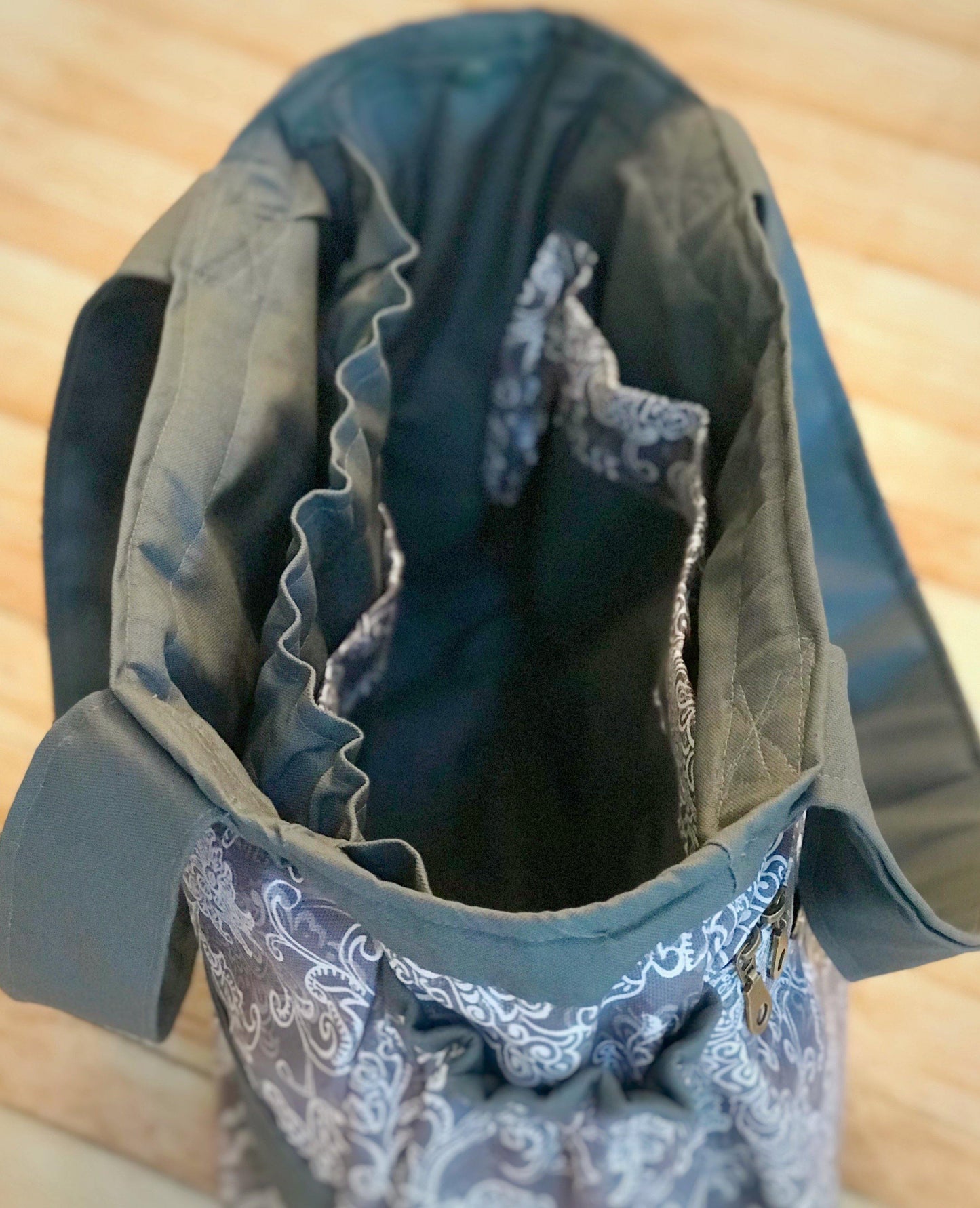 Gray & White Everything Tote-Modesty n Mind-Ready to Ship,Tote Bags