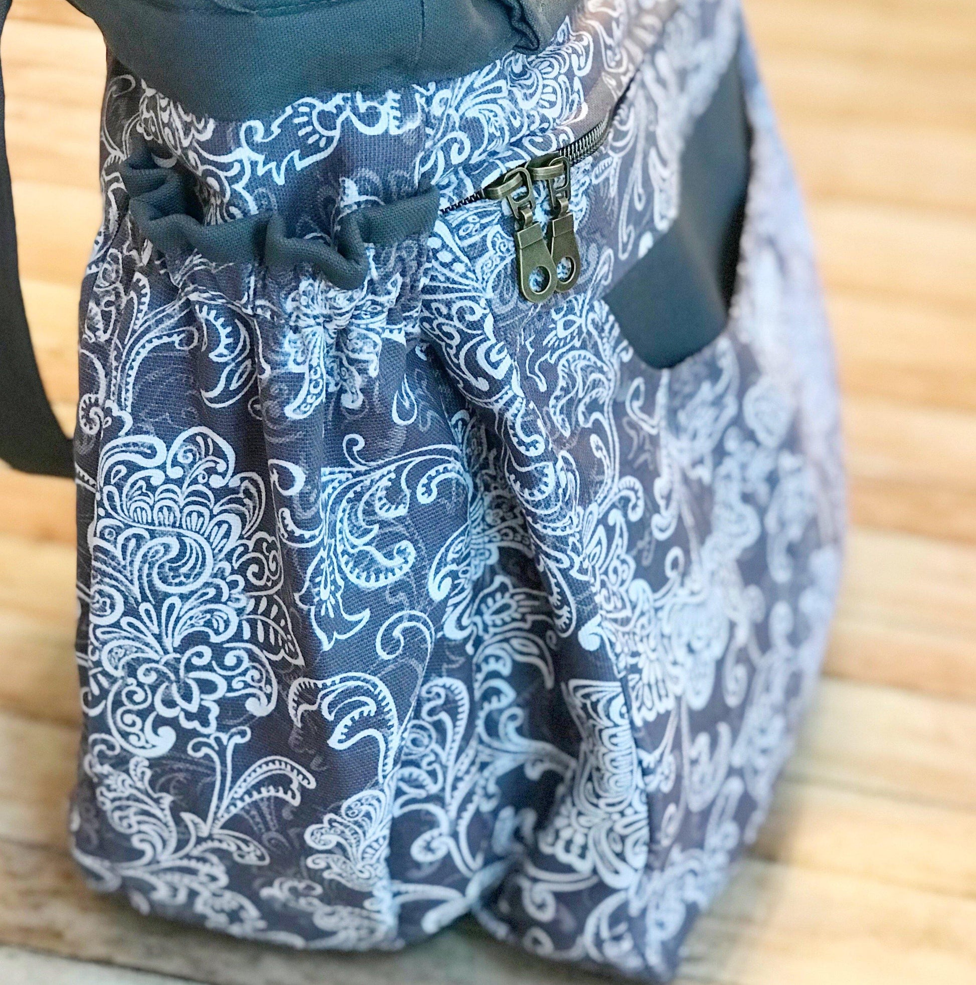 Gray & White Everything Tote-Modesty n Mind-Ready to Ship,Tote Bags