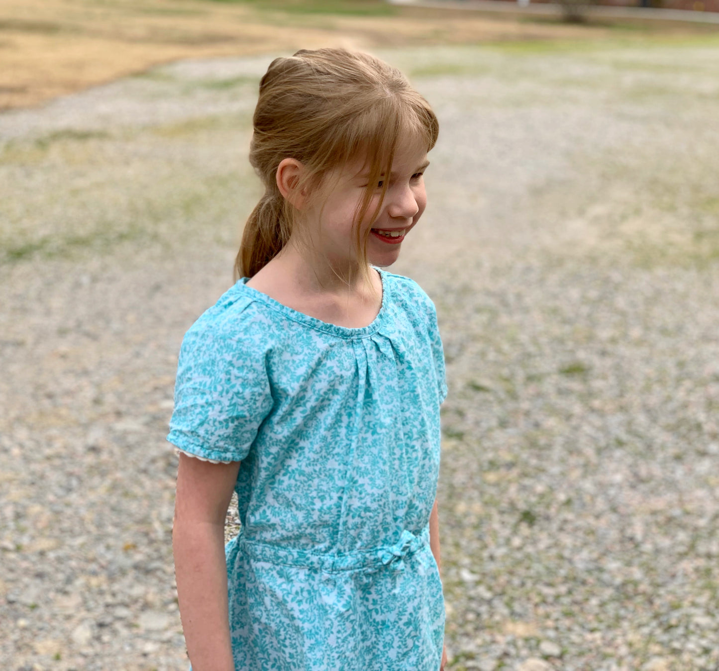 Girls’ Teal Modern Prairie Style Dress