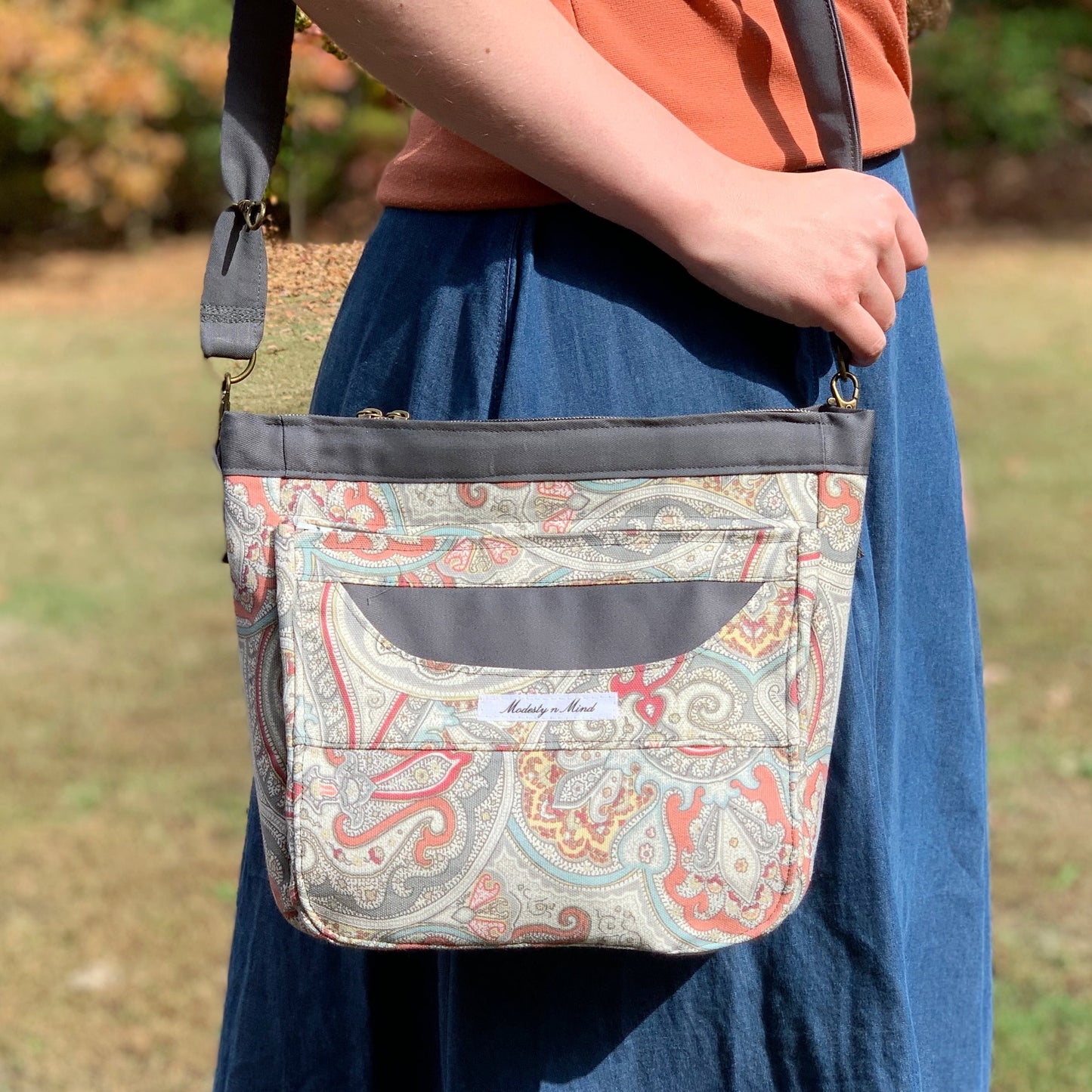 Coral & Gray Everyday Crossbody
