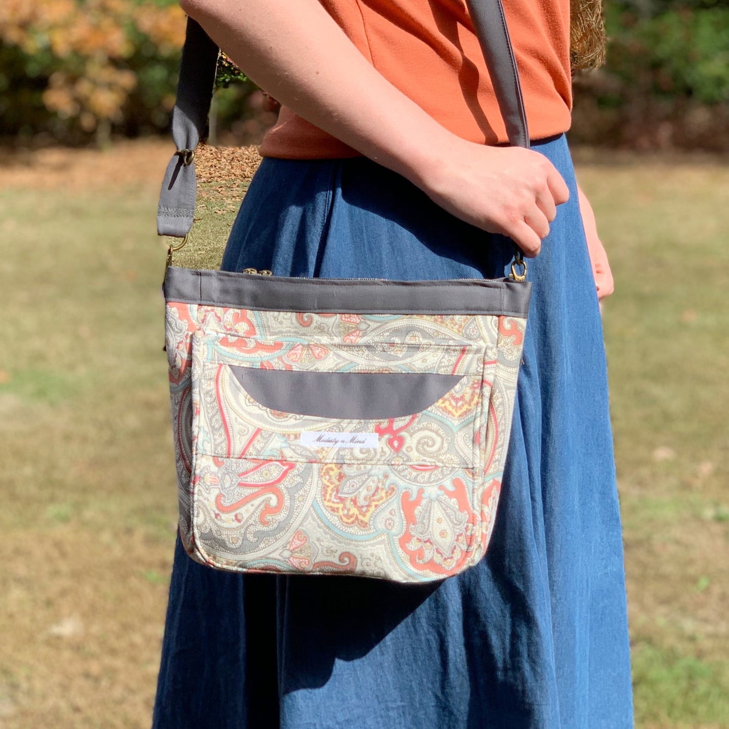 Coral & Gray Everyday Crossbody