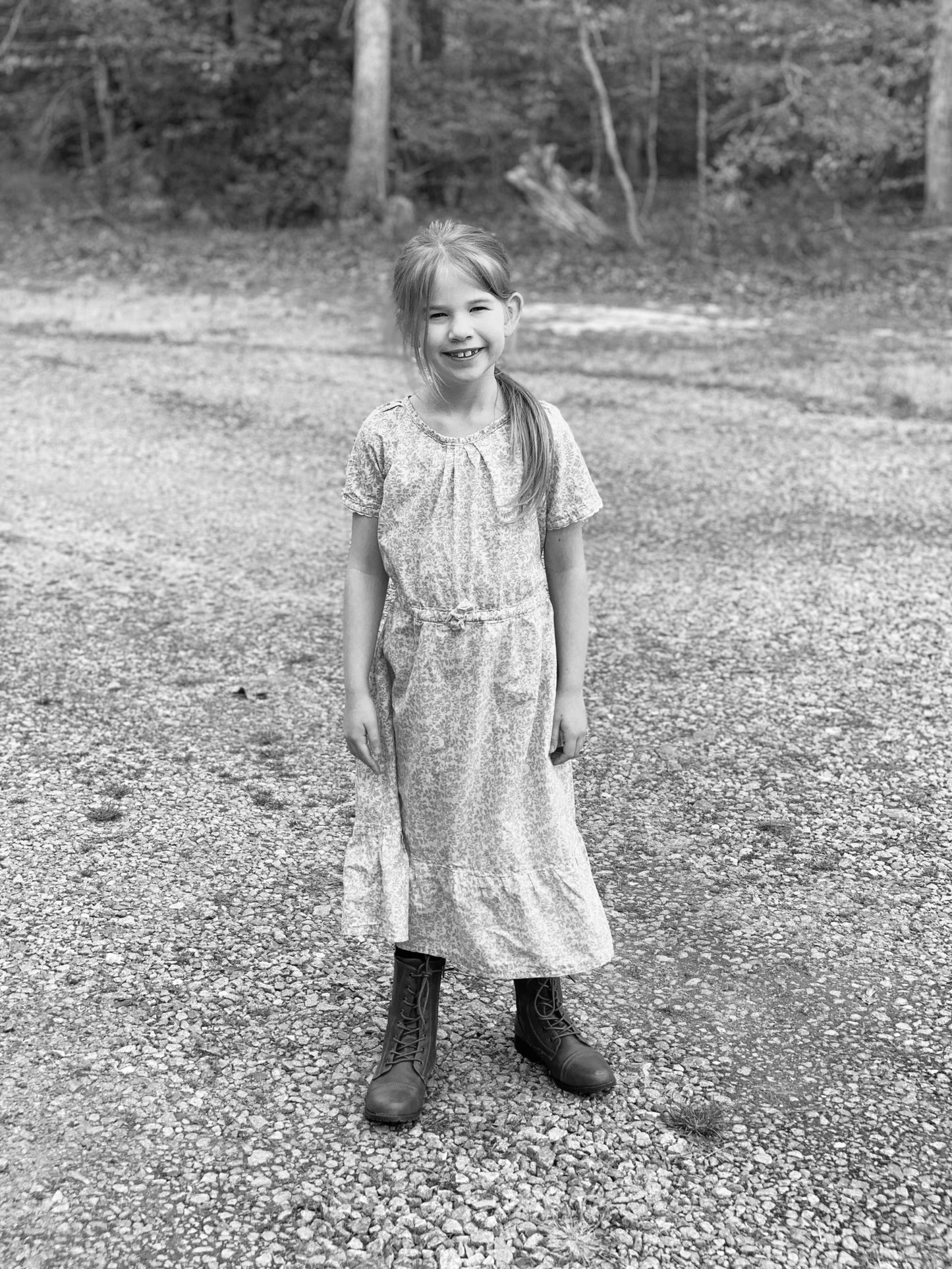 Girls’ Polkadot Modern Prairie Style Dress