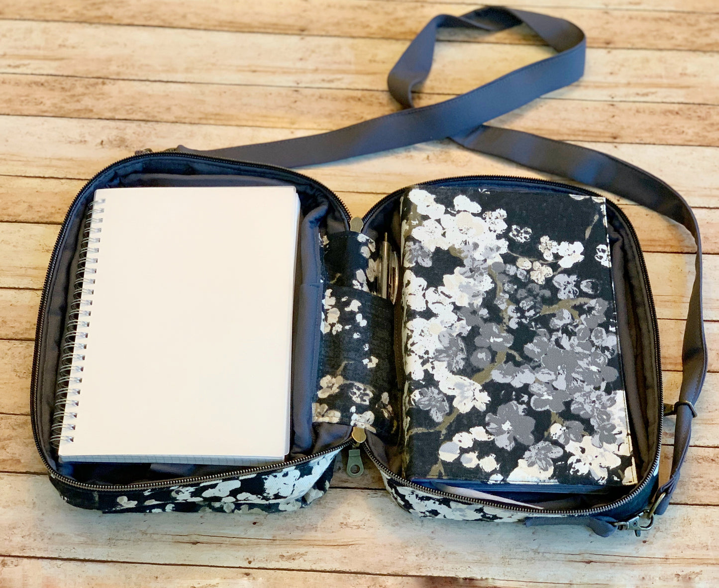 Floral & Gray Bible Bag