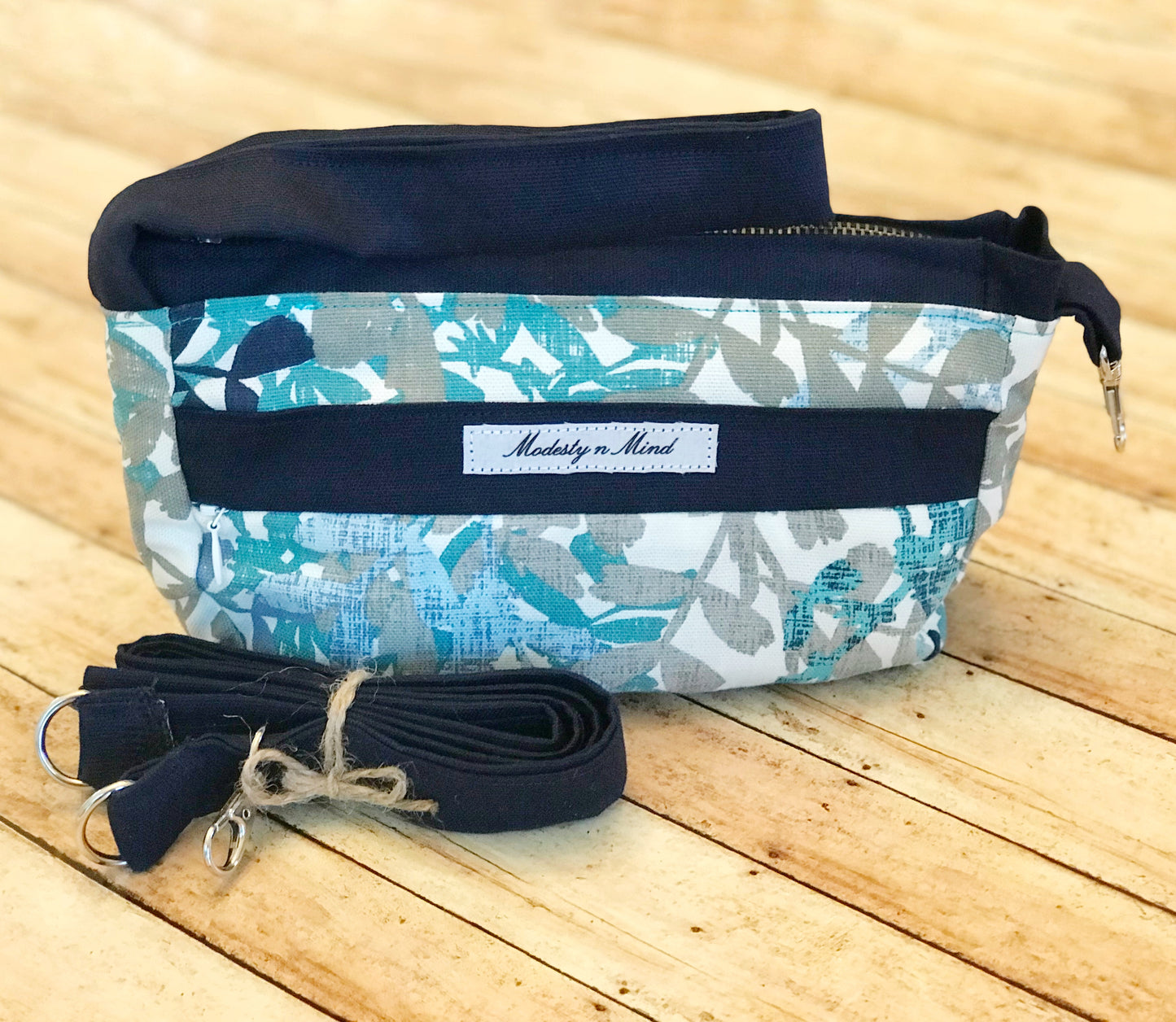 Teal Blue Gray Casual Wristlet
