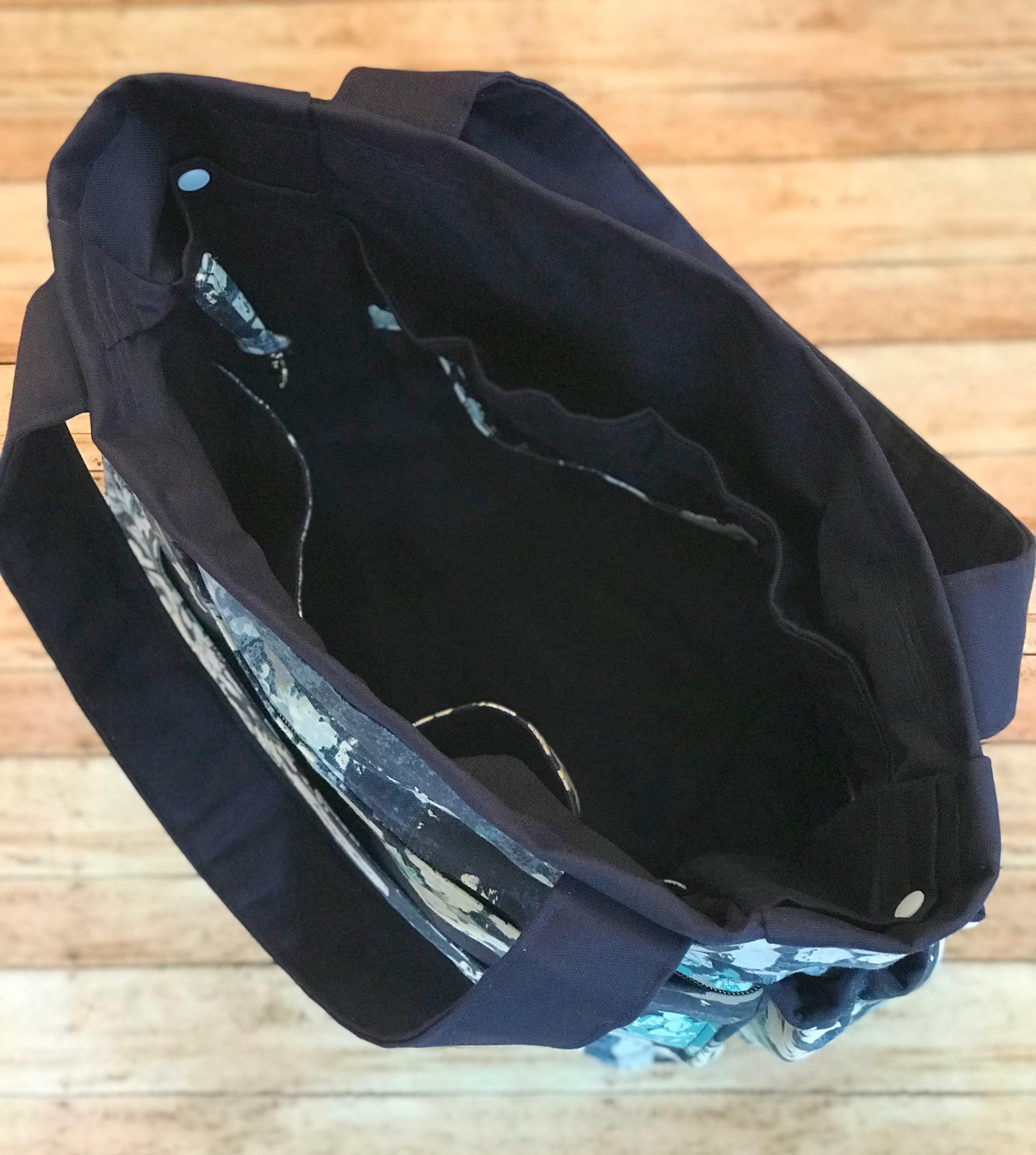 Blue Floral Everything Tote-Modesty n Mind-Made to Order,Tote Bags