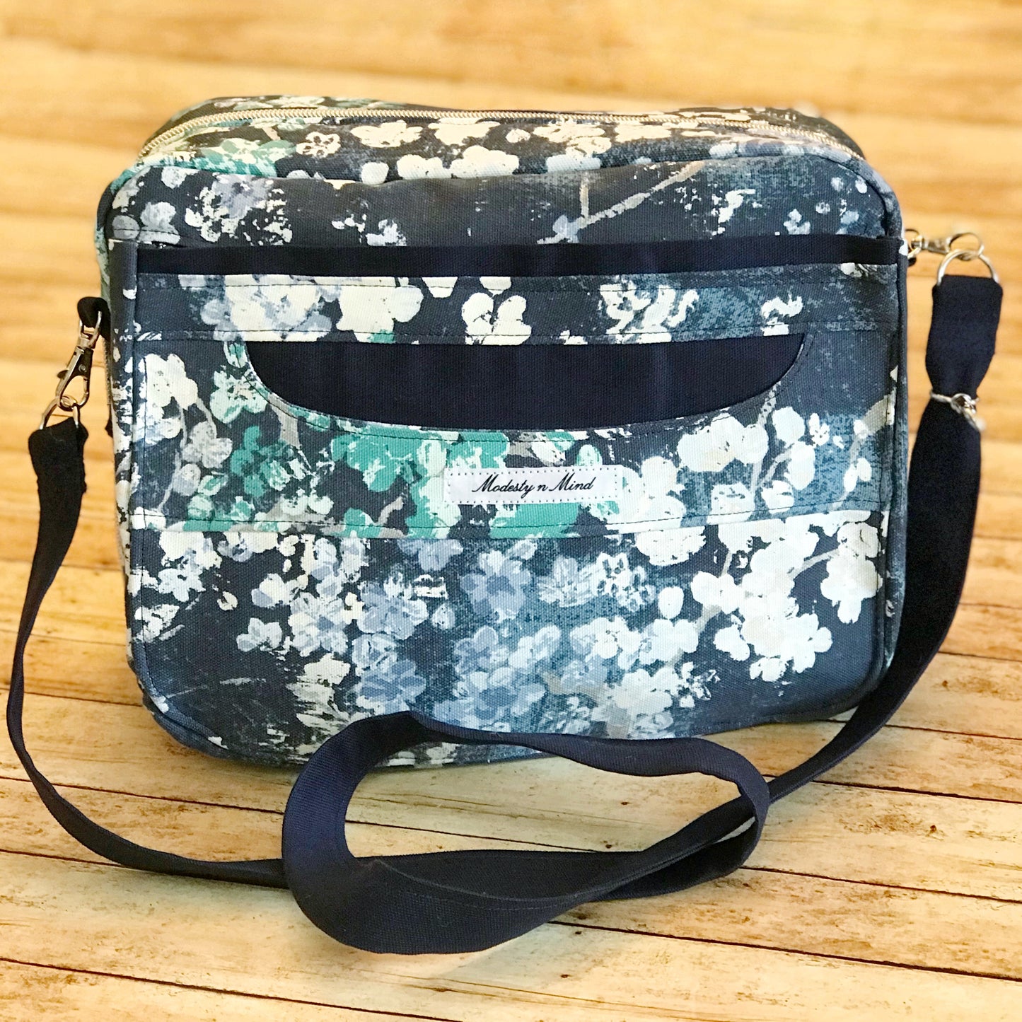 Blue Floral Bible Bag