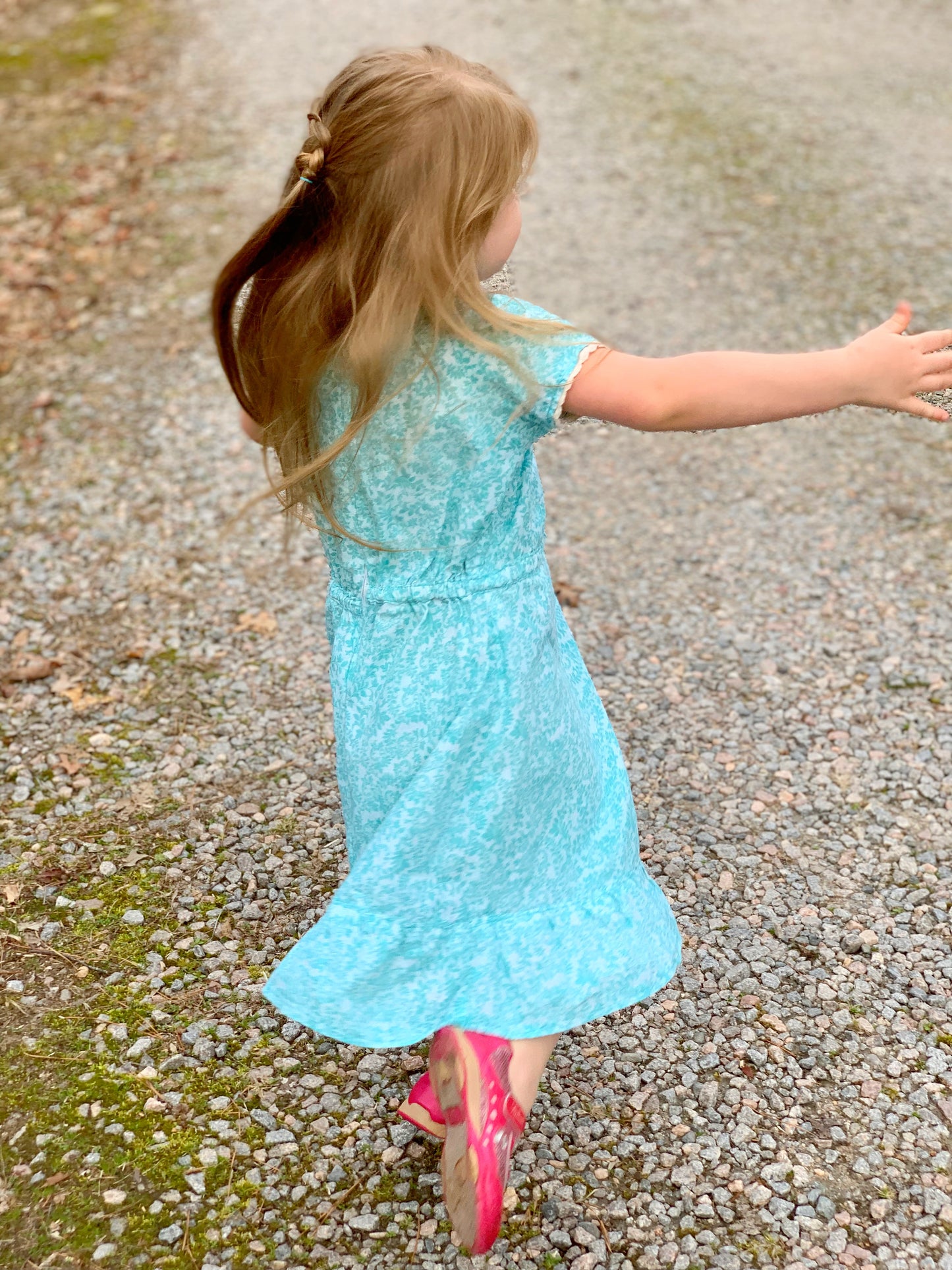 Girls’ Teal Modern Prairie Style Dress