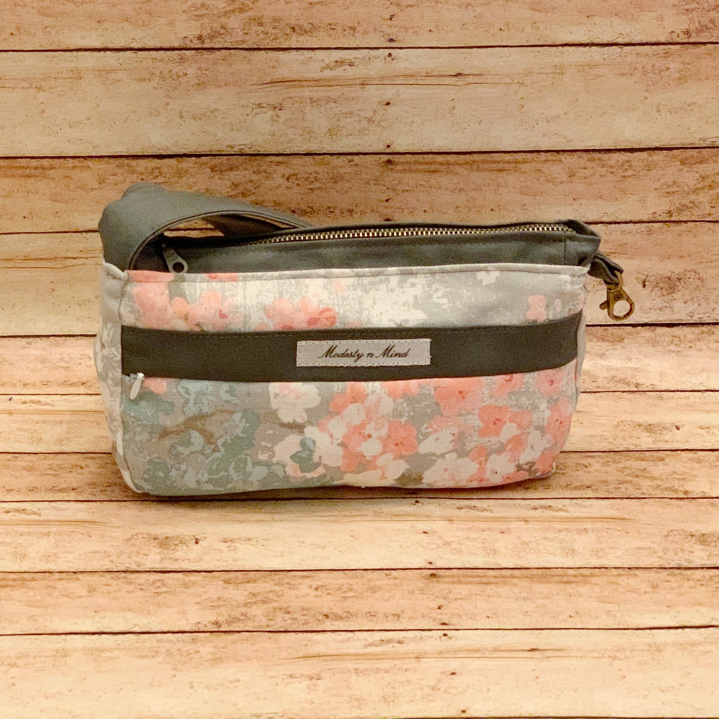 Teal Pink Floral Casual Wristlet