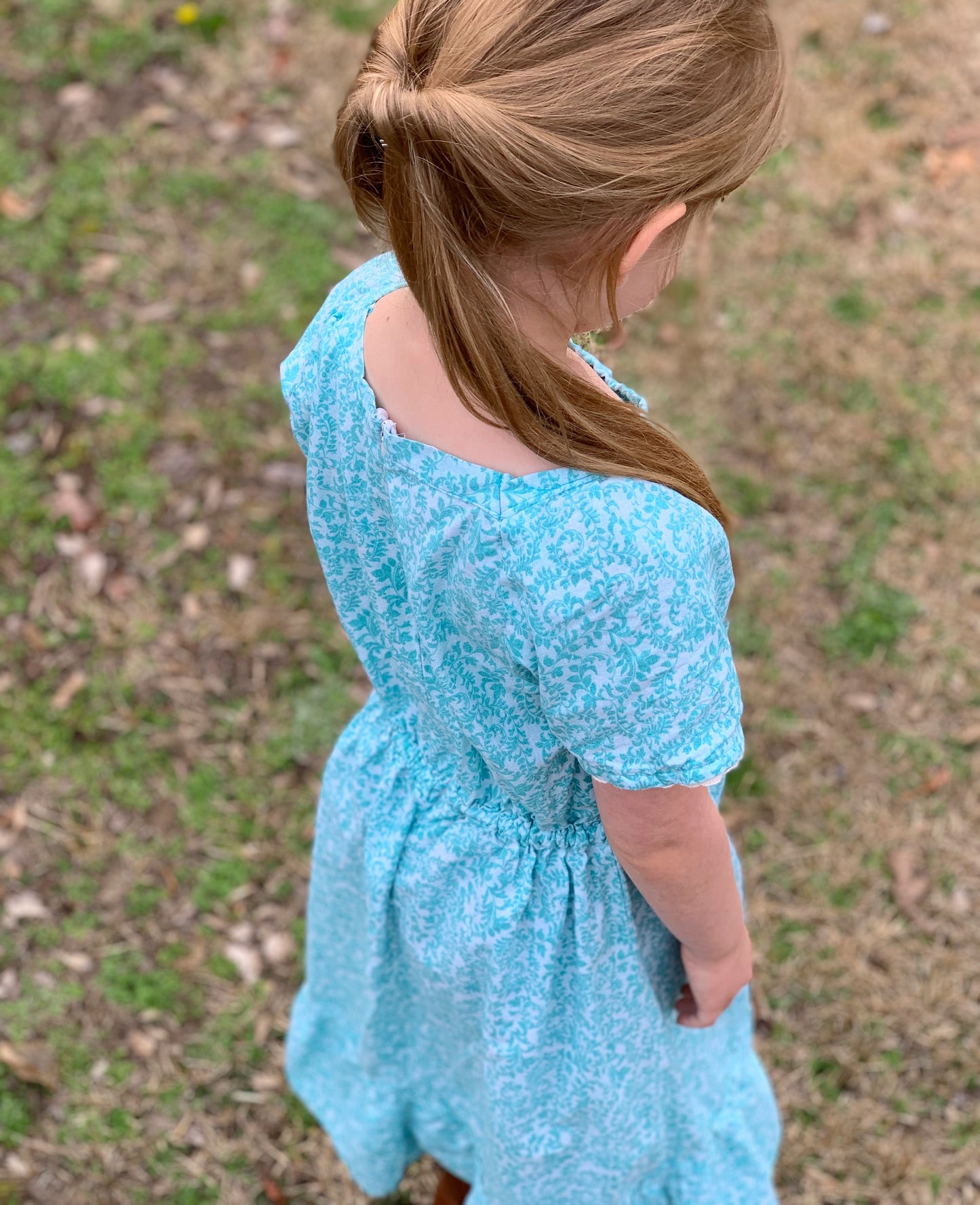 Girls’ Teal Modern Prairie Style Dress