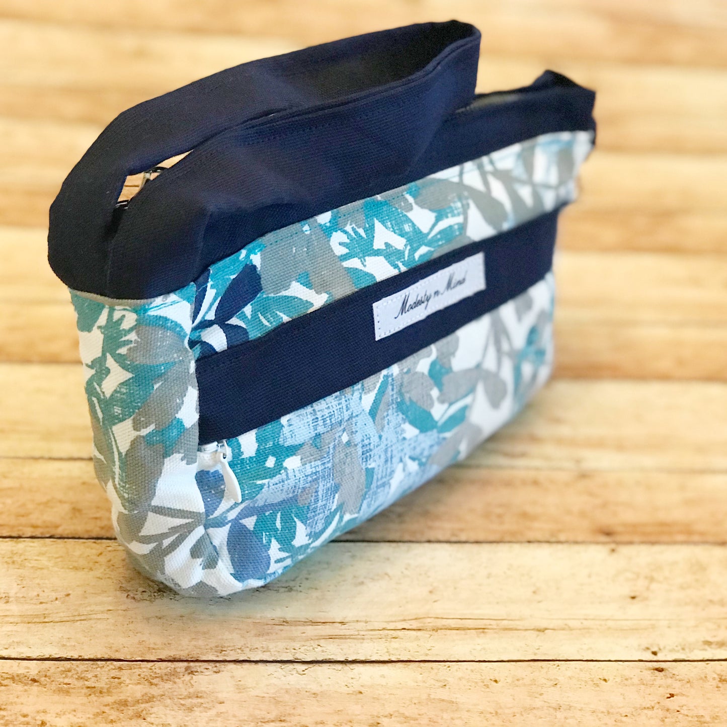 Teal Blue Gray Casual Wristlet