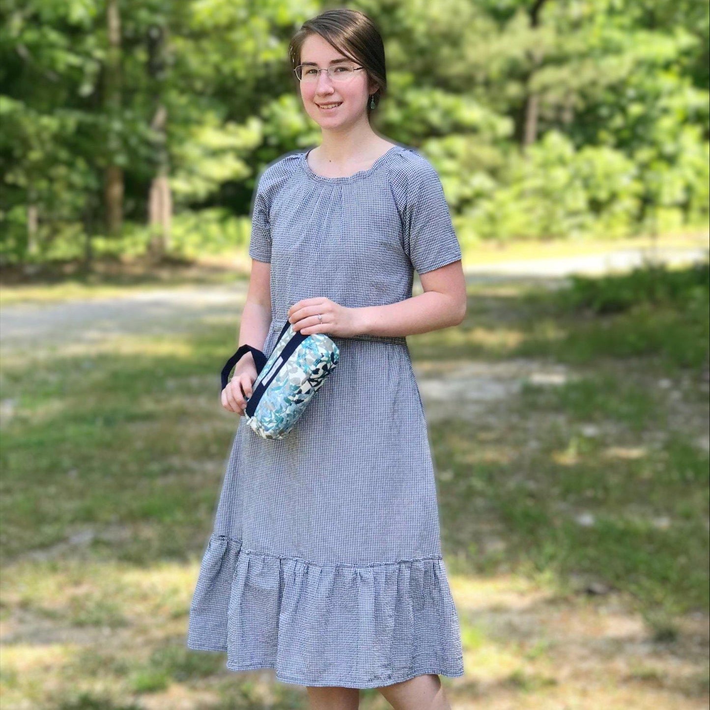 Modern Prairie Style Dress in Seersucker - Modesty n Mind