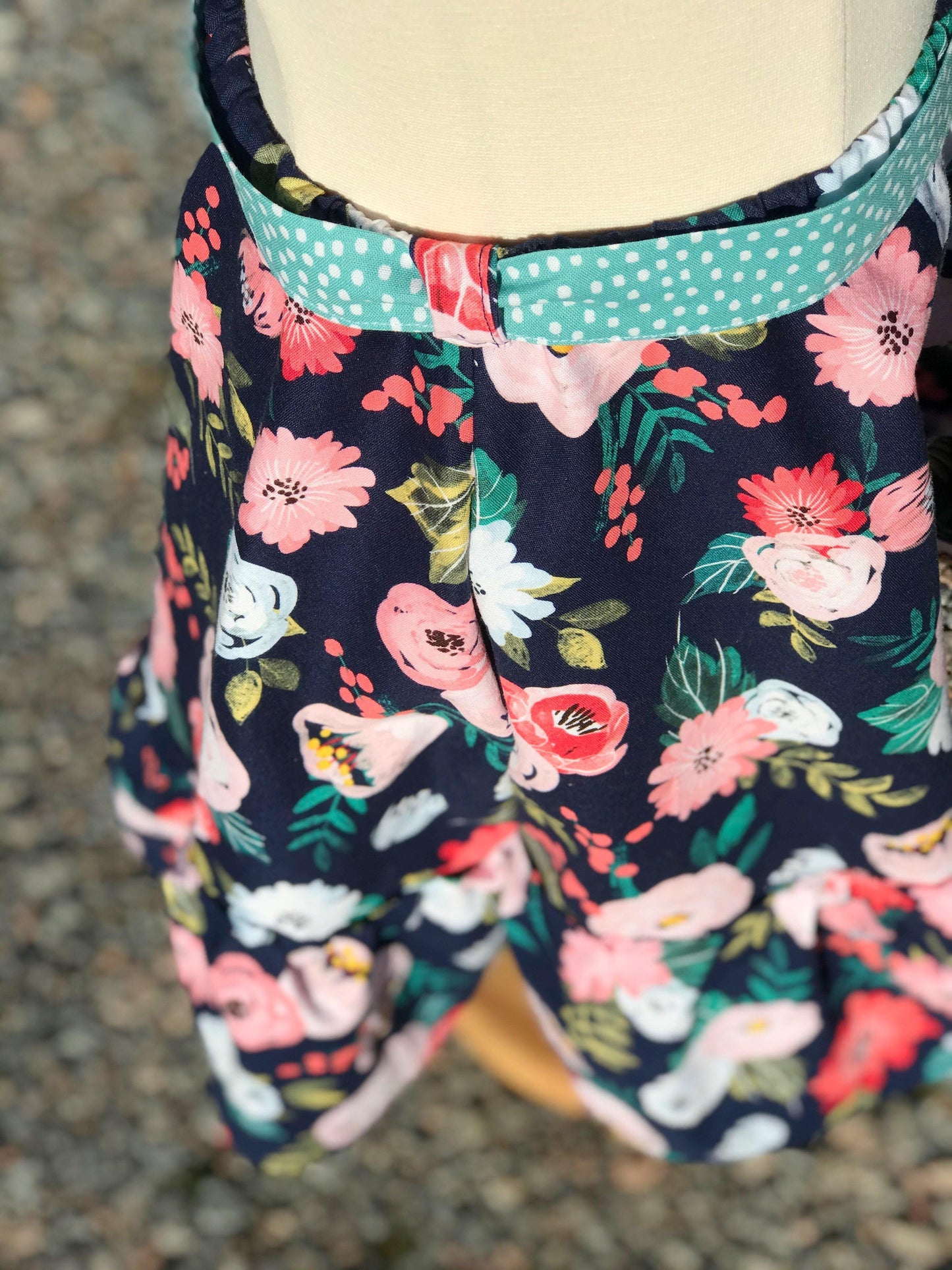 Navy Floral Modern Prairie Skirt-Modesty n Mind-Girls' Clothing,Grow-with-me Clothing,Made to Order