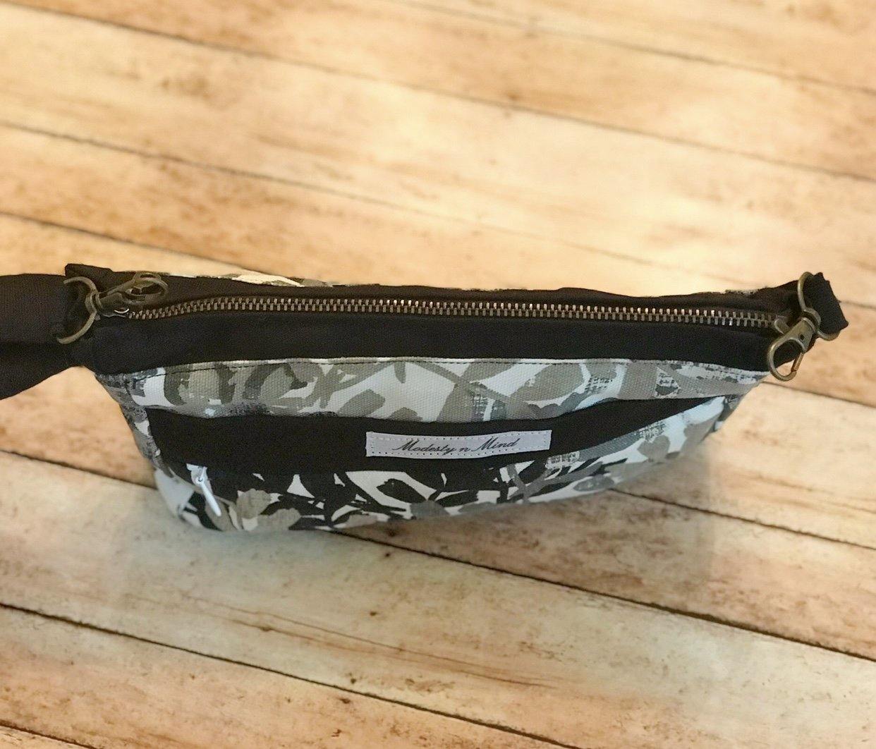 Floral & Gray Bible Bag-Modesty N Mind-Bible Bags,Made to Order