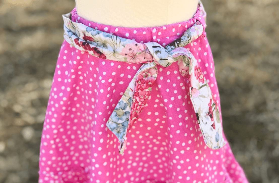 Pink Polkadot Modern Prairie Skirt-Modesty n Mind-Girls' Clothing,Grow-with-me Clothing,Made to Order